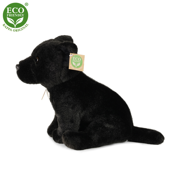 Plyšový pes stafordšírský bulteriér 30 cm čierný ECO-FRIENDLY