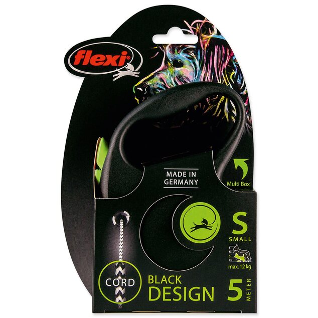 Vodítko Flexi Black Design lanko S zelené 5m