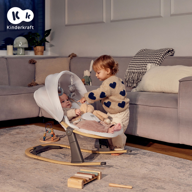 KINDERKRAFT Hamaca Elsu Grey, hasta 9kg