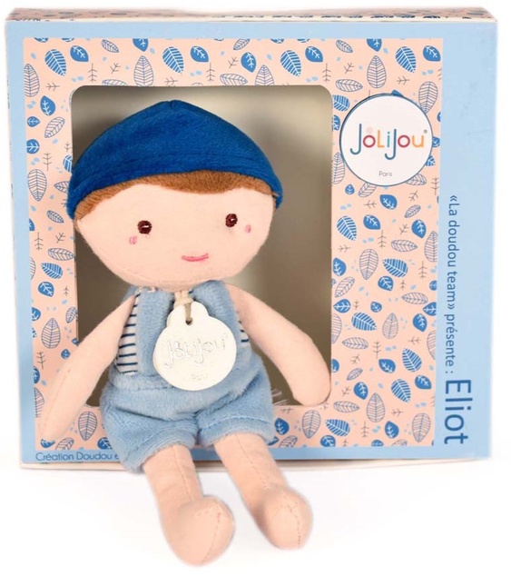 Doudou Jolijou Bábika Eliot 16 cm tmavo modrá