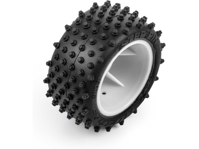 Pro-Line ruota con pneumatico Edge anteriore / Step Pin posteriore, disco bianco, Hex 7mm (4): Losi 