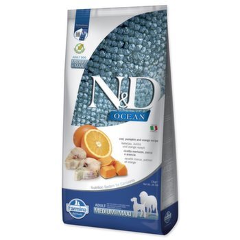 Krmivo N&amp;D Dog Ocean Adult Medium &amp; Maxi Codfish, Pumpkin &amp; Orange 12kg
