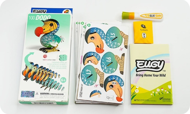 EUGY Pták Dodo 3D kartonová skládačka