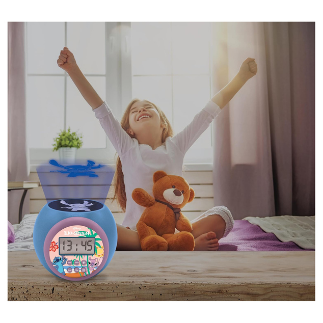 Budík s projektorom Disney Stitch