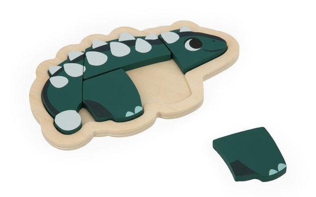 Janod Drevené vkladacie puzzle Dinosaury 4v1 Dino