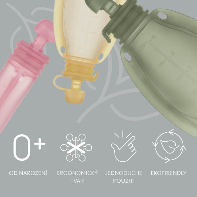 Silikónové plniteľné vrecko na detskú stravu, Transparent Green