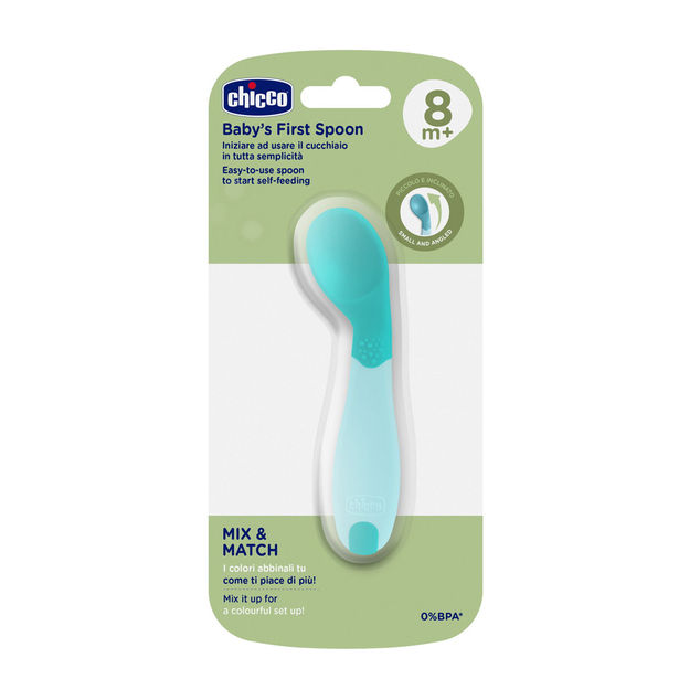 CHICCO Prva žličica blue 8m+