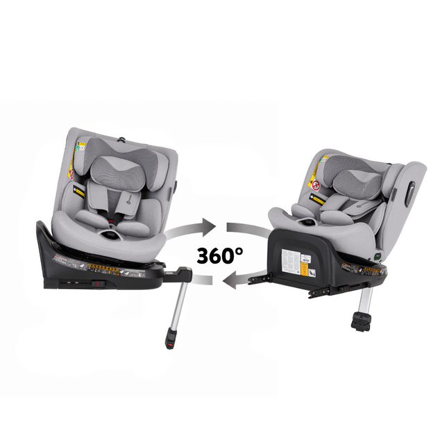 PETITE&amp;MARS Столче за кола Twistguard Pro i-Size Gentle Grey Air 40-150 cm(0-36 kg)