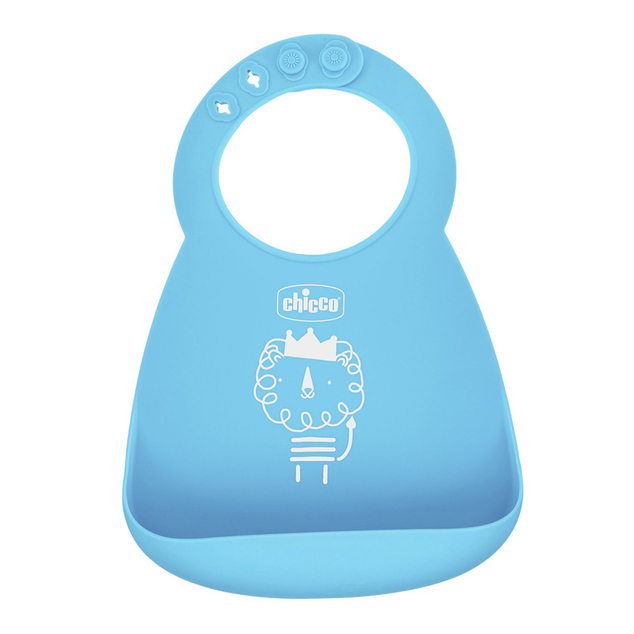 CHICCO Set Essgeschirr Silikon - blau, 6m+