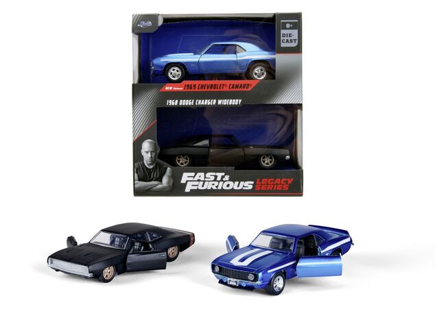 Rýchlo a zbesilo Twin Pack Chevrolet Camaro 1969 a Dodge Charge Wide Body 1968, 1:32 Wave
