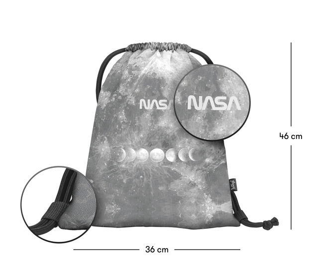 BAAGL SADA 3 Skate NASA Grey: Rucksack, Waschbeutel, Tasche