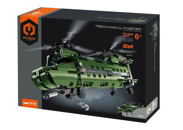 Stavebnica iM.MASTER 2v1 vrtuľník s mechanickým pohonom plast 393 dielikov