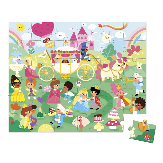 Janod Puzzle v kufríku Princezné 36 ks