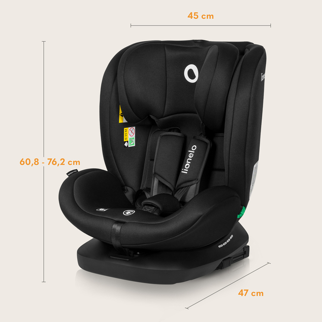 Lionelo Autosedačka Bastiaan i-Size (40-150 cm) Black Grey