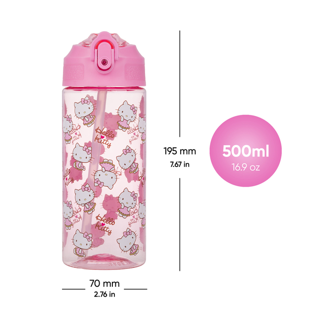 BAAGL Tritanová fľaša na nápoje so slamkou Hello Kitty Sweet Leopard, 500 ml