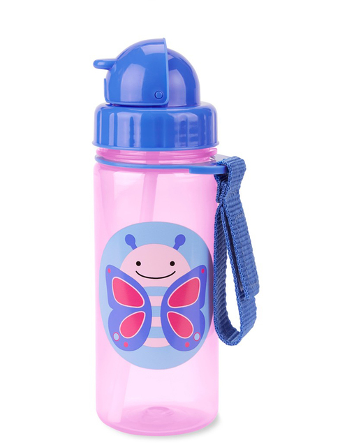 SKIP HOP Zoo Hrnček so slamkou PP bez PVC a BPA Motýľ 12 m+