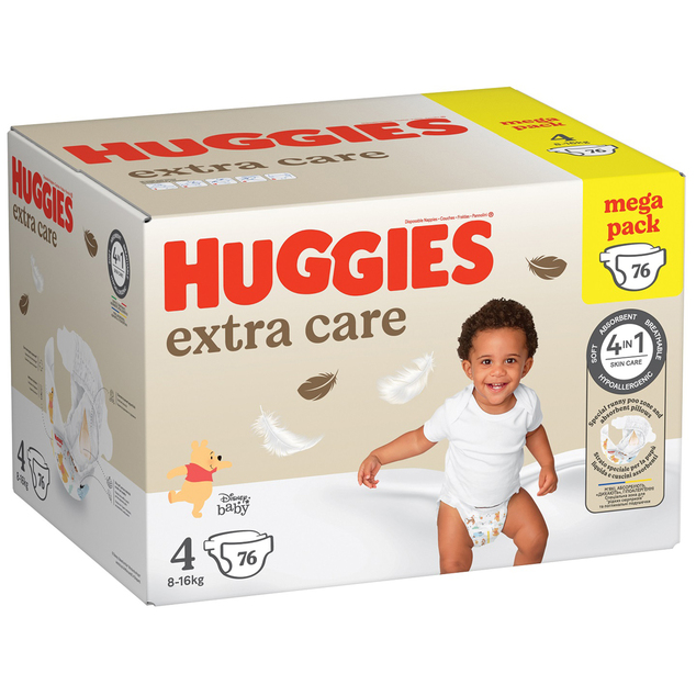HUGGIES® Einwegwindeln Extra Care Gr. 4 (8-14 kg), 76 Stk. BOX