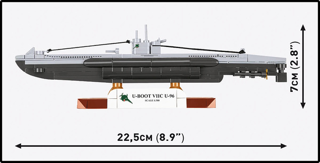 Cobi 4857 II WW Nemecká ponorka U-Boot VIIC U-96, 1:300, 162 k