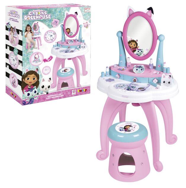 Smoby Gabby's Dollhouse 2v1 Toaletný stolík so stoličkou