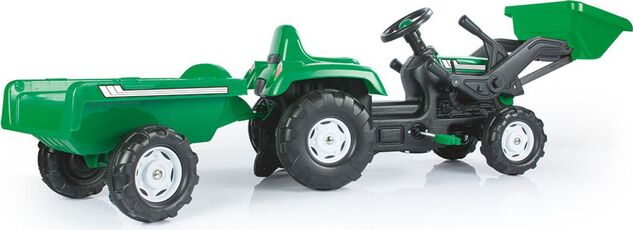 Tractor cu pedale Ranchero mare cu remorcă și încărcător