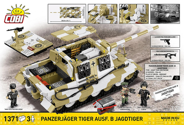 Cobi II WW Panzerjäger TIGER Ausf. B JAGTIGER 1:28, 1355 k, 3 f