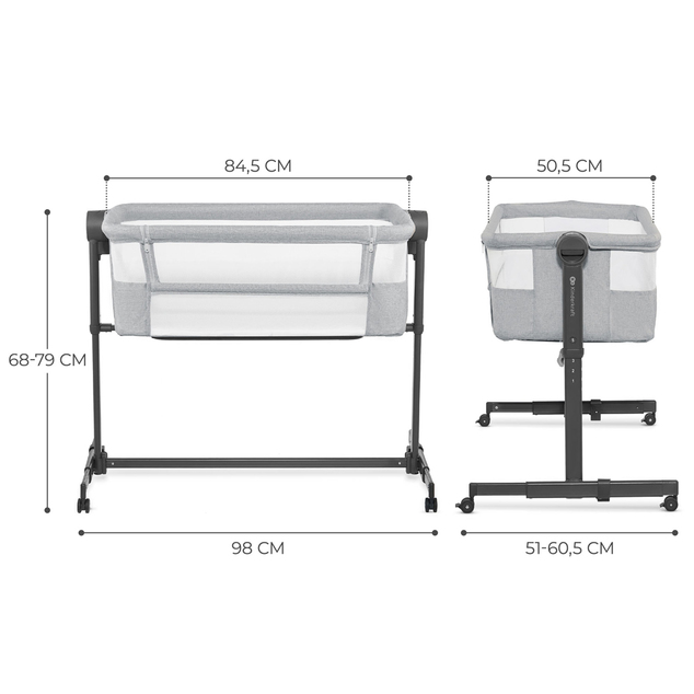 Kinderkraft Babybett verstellbar Nestee Up2 Light Grey
