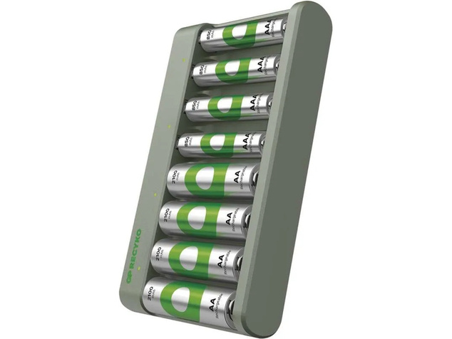 GP USB зарядно ECO AA/AAA + 4xAA 2100mAh + 4xAAA 850mAh GP ReCyko