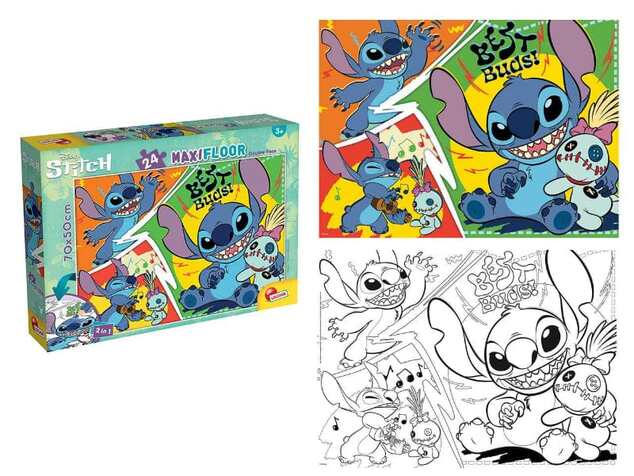 Stitch puzzle maxi obojstranné 70x50 cm 24 dielikov