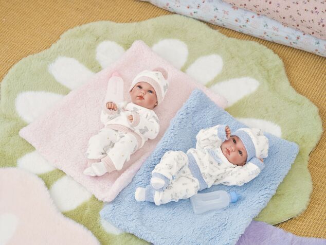 Llorens 63509 NEW BORN NIÑO - muñeca bebé realista con cuerpo de vinilo completo