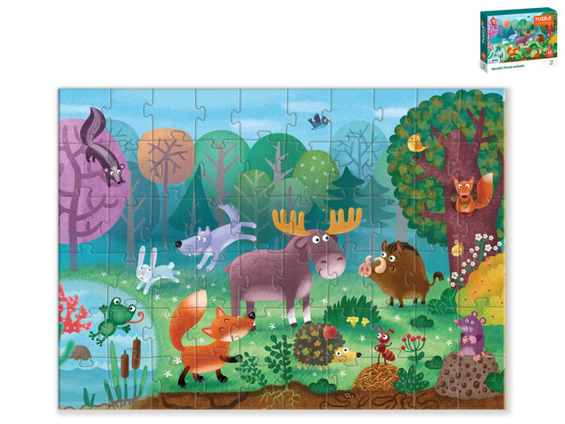 Puzzle 32x23cm animale în pădure 60 piese
