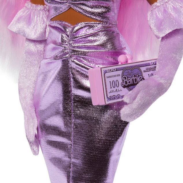 Barbie Deluxe modelka - Metalické šaty