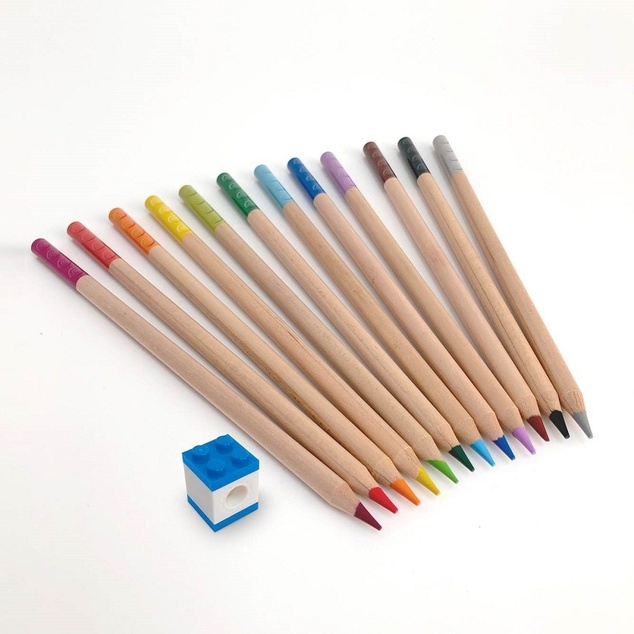 LEGO Pastelky, mix farieb - 12 ks s LEGO klipom