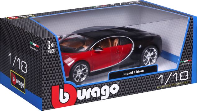 Bburago 1:18 Plus Bugatti Chiron black/red