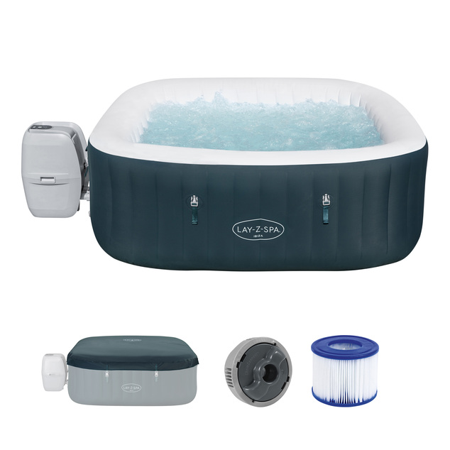 Bestway 6002U Jacuzzi LAY-Z-SPA® Ibiza AirJet™ para 4 personas (Ahorro de energía) 180x180x70 cm