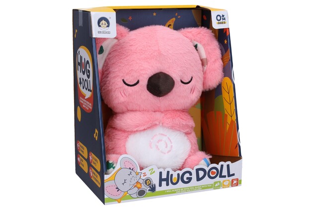 Koala de pluș respirabil roz cu efecte 27 cm