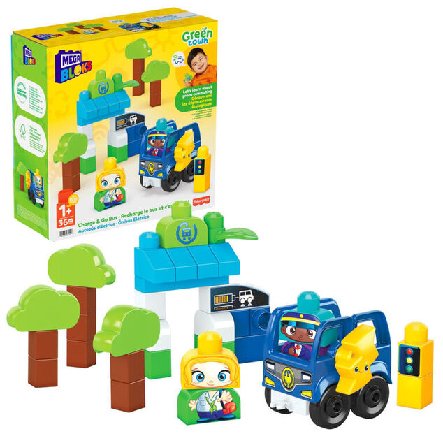 Mattel Mega bloks zelené mesto autobus nabi a choď HDX90
