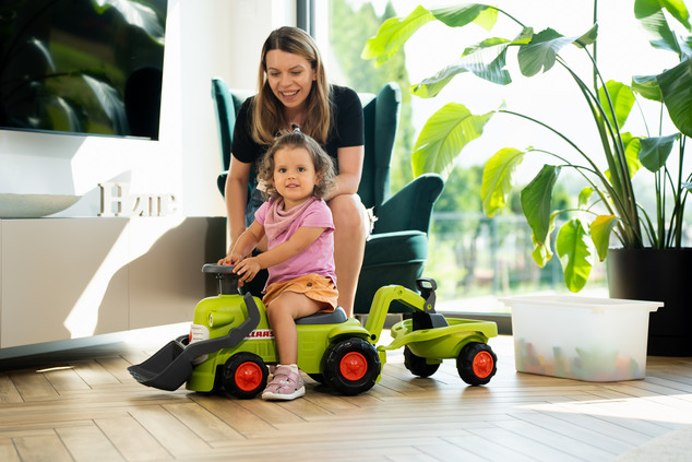 Falk odrážadlo/chodítko traktor s nakladačom, bágrom a vlečkou 912N Class