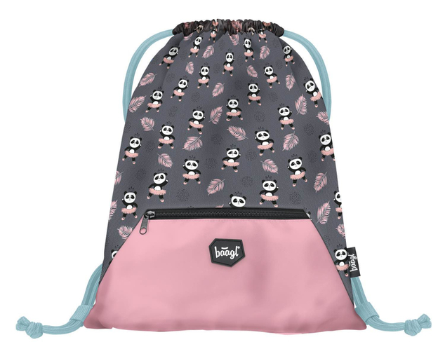 BAAGL SET 5 Zippy Panda: cartella, astuccio, sacchetto, grembiule, portafoglio