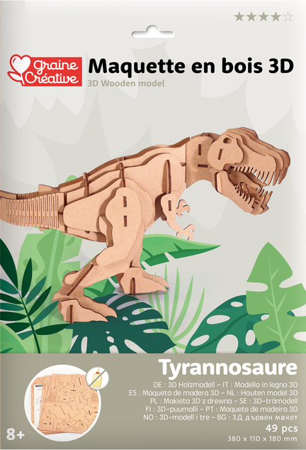 GRAINE CREATIVE 3D Puzzle T-rex 49kos