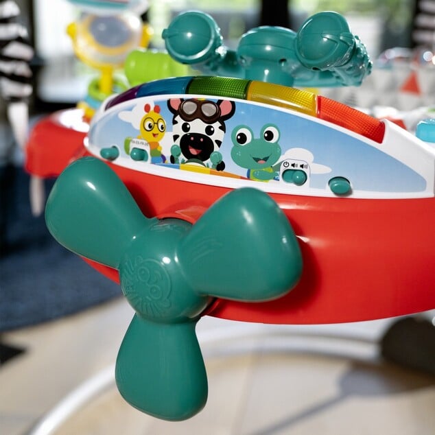 BABY EINSTEIN Skákadlo/aktívne centrum 2v1 Ocean Explorers Airplane Adventure™