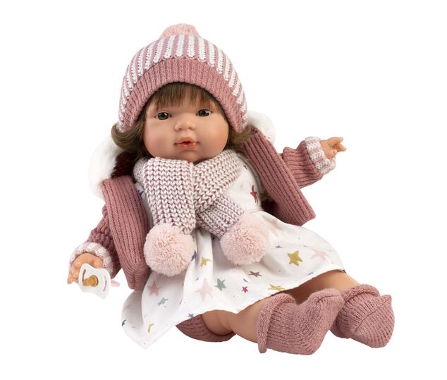 Llorens 38574 LOLA - realistická bábika so zvukmi a mäkkým látkovým telom - 38 cm