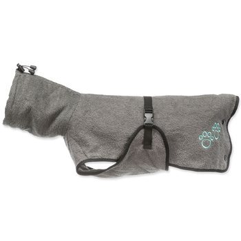 Bademantel für Hunde, Frottee, XS: 30 cm, grau