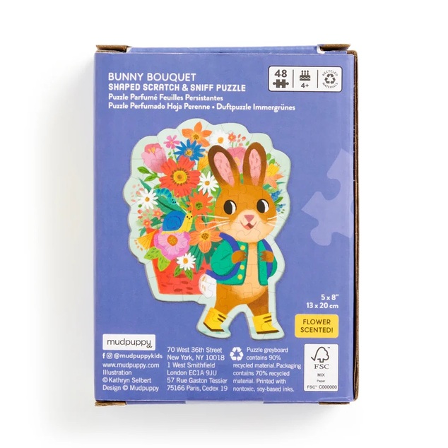 Mudpuppy Puzzle s blahoželaním Zajačik s kyticou