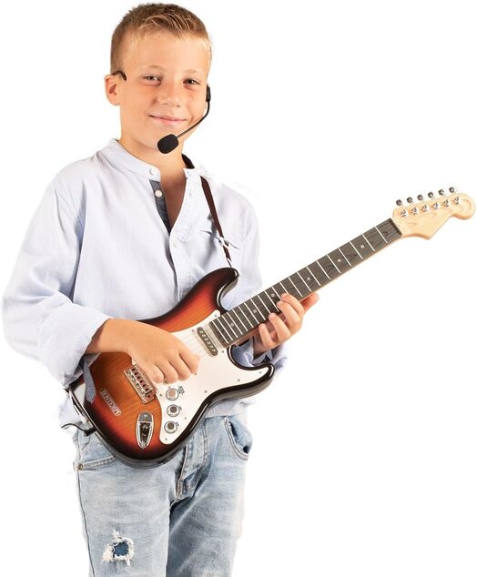 Bontempi Rock On – Elektronická gitara s mikrofónom a popruhom, 67 cm