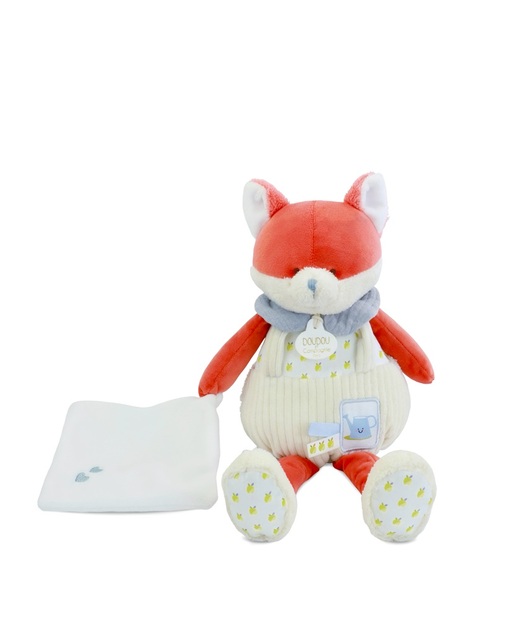 Doudou Darčeková sada Plyšová líška Romarin s dečkou 28 cm