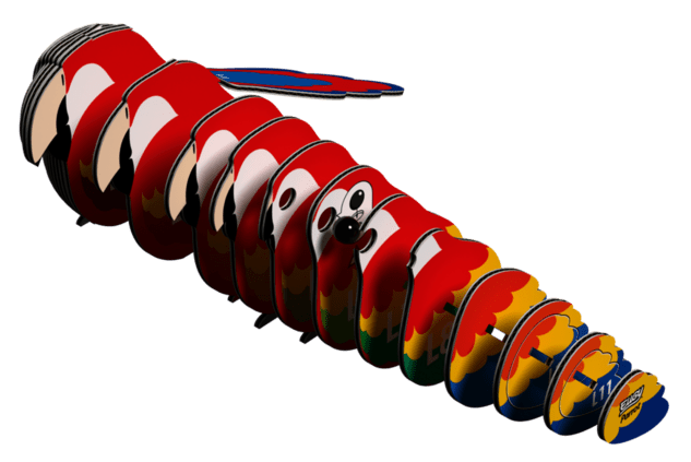 EUGY Papoušek 3D kartonová skládačka