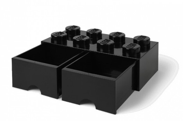 LEGO® úložný box 8 - so zásuvkami čierna 250 x 500 x 180 mm
