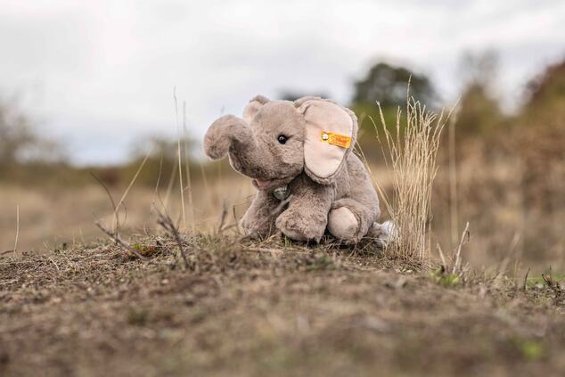 STEIFF Originals Edie elephant, light grey plyšová hračka