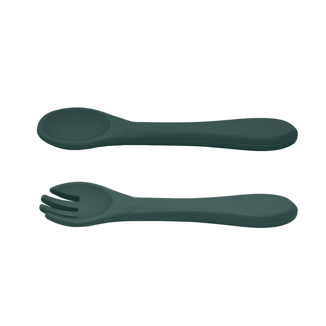 PETITE&amp;MARS Set jedálenský silikónový TAKE&amp;MATCH 3 ks Misty Green 6m+