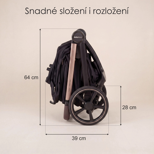 ADAMEX Kočík kombinovaný Como Satin Carbon